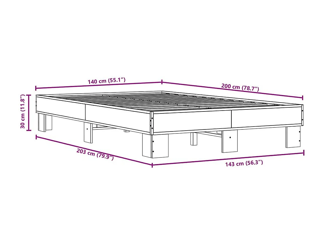 Estrutura de cama com cabeceira 120x190 cm metal branco
