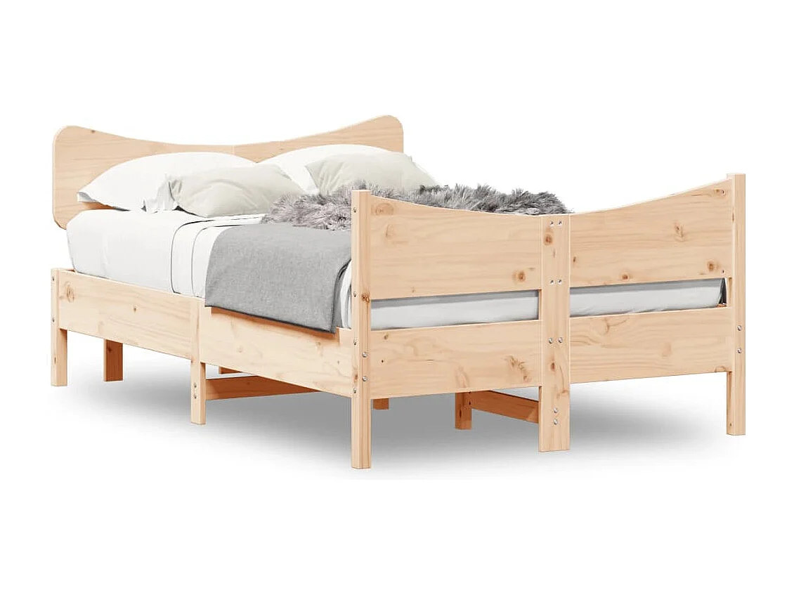 Estructura de cama sin colchón madera maciza de pino 120x190 cm