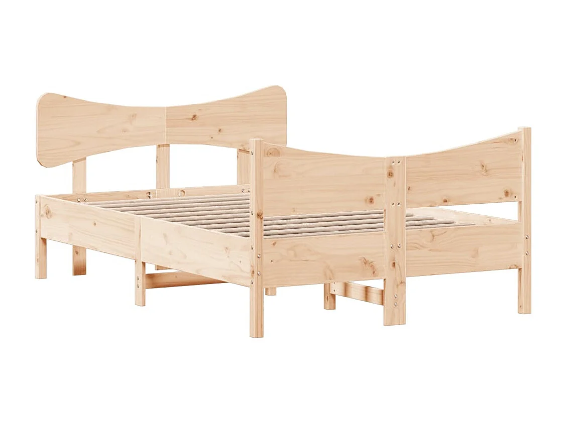 Estructura de cama sin colchón madera maciza de pino 120x190 cm