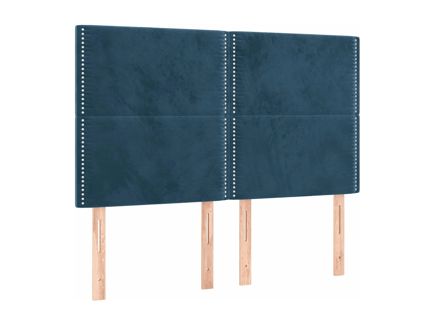 Estrutura de cama sem colchão 140x190 cm veludo azul-escuro