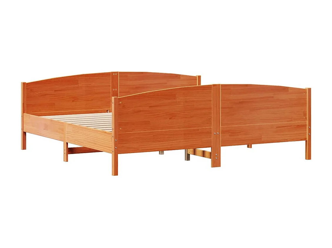 Letto senza Materasso Marrone Cera 200x200 cm in Legno di Pino