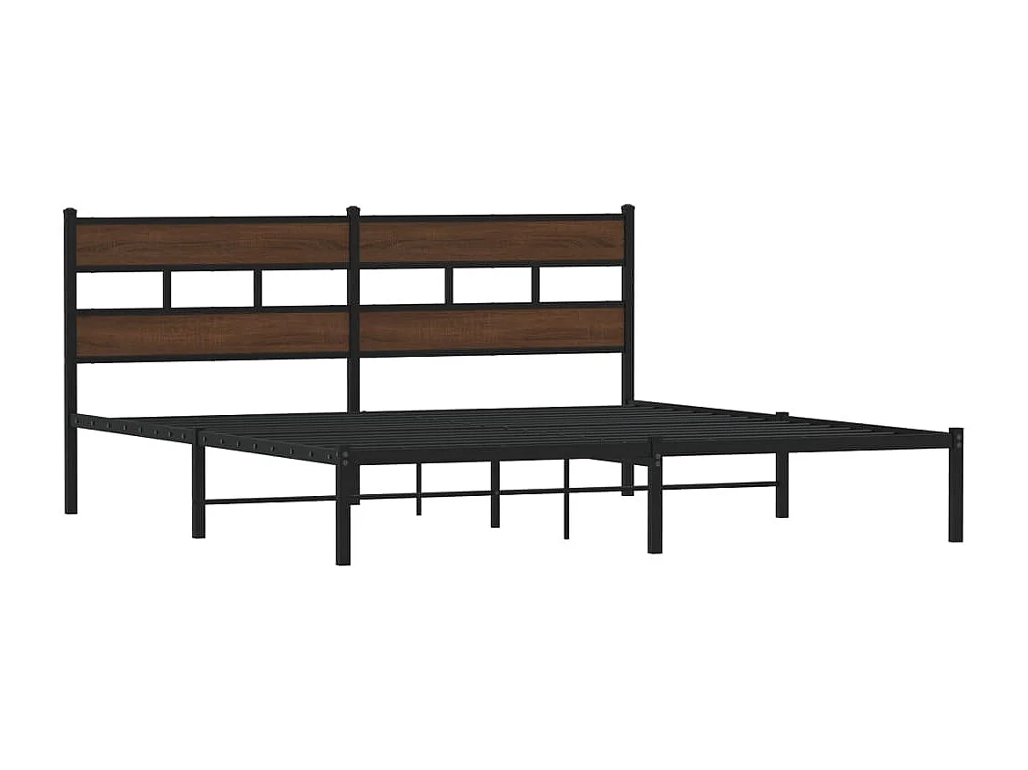 Bettgestell ohne Matratze mit Kopfteil Braun Eiche 180x200 cm