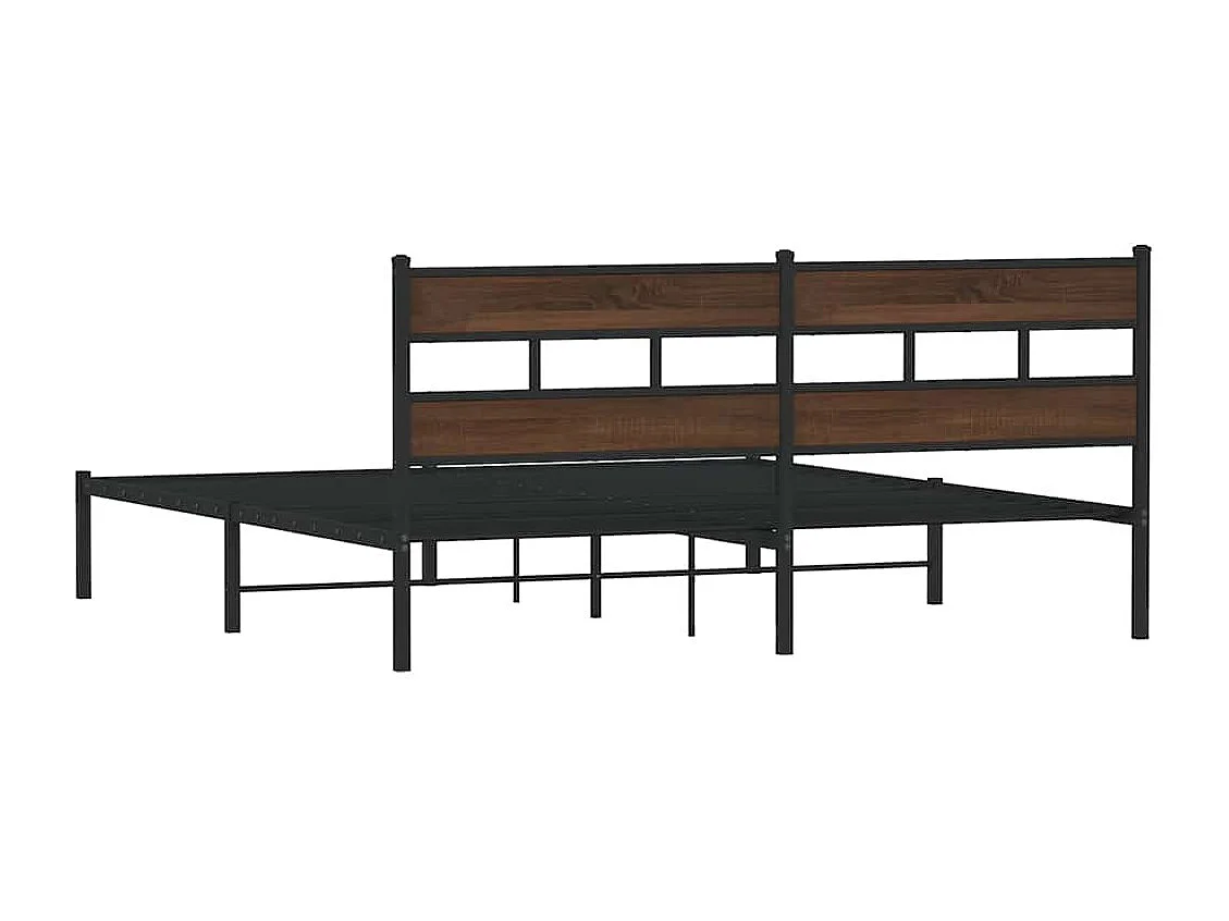 Bettgestell ohne Matratze mit Kopfteil Braun Eiche 180x200 cm