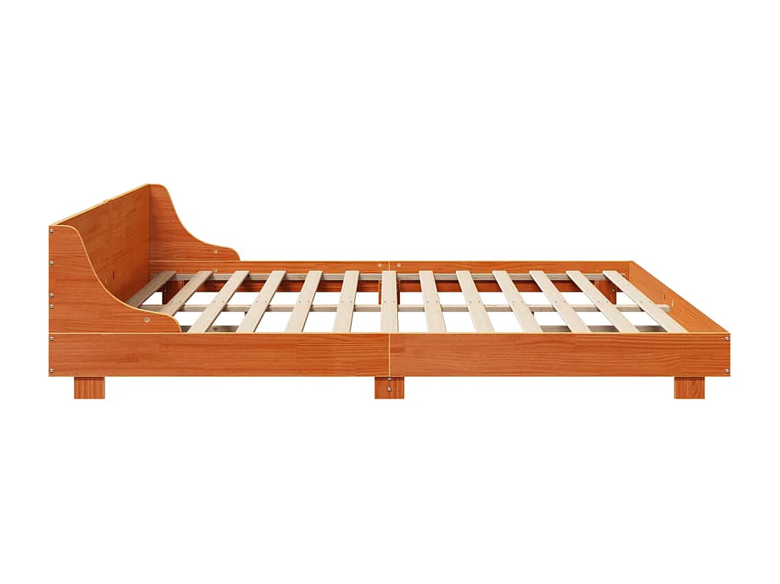 Letto senza Materasso Marrone Cera 200x200 cm in Legno di Pino