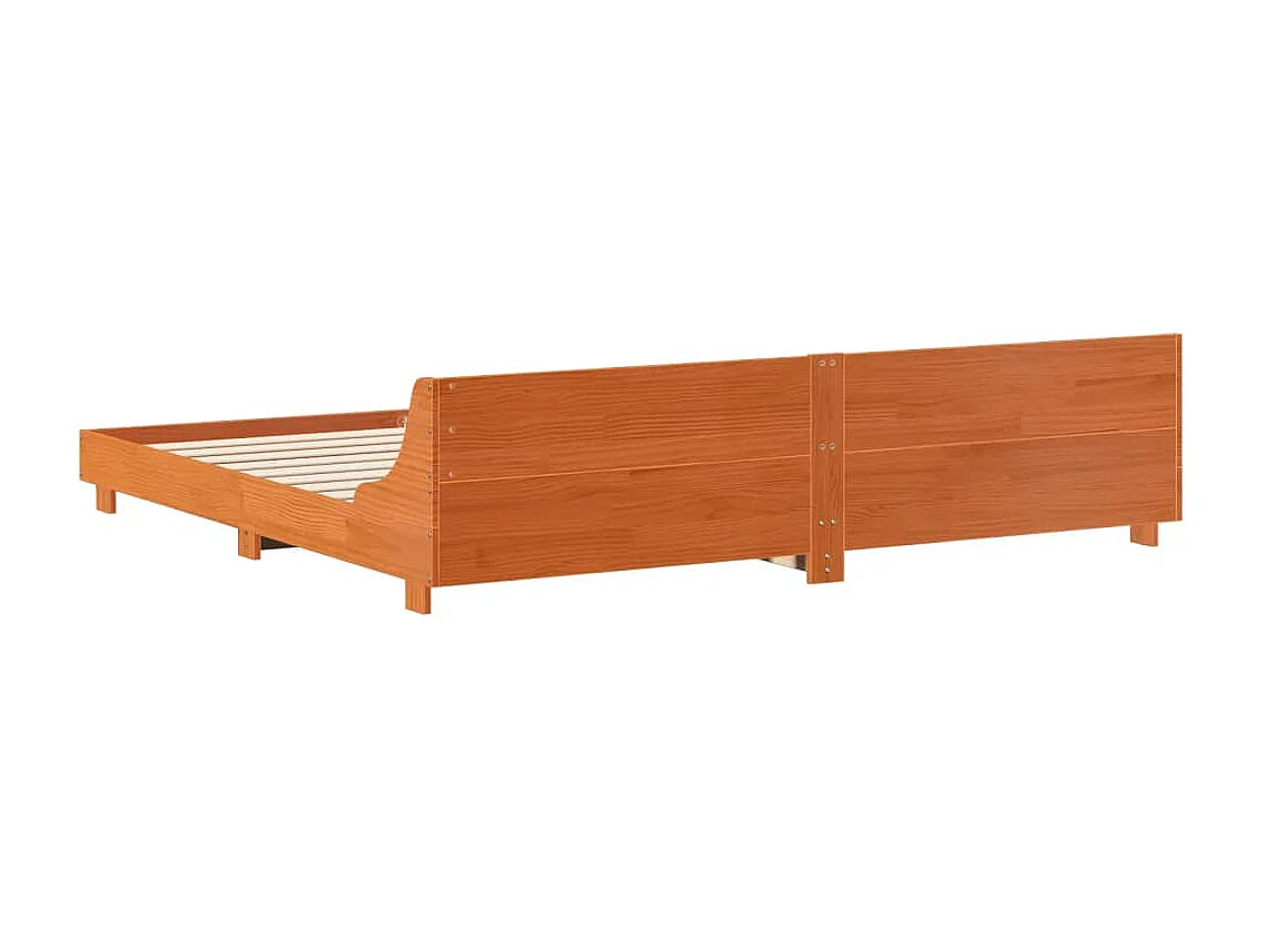 Letto senza Materasso Marrone Cera 200x200 cm in Legno di Pino