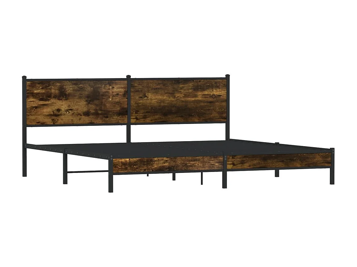 Bedframe zonder matras metaal gerookt eikenkleurig 200x200 cm