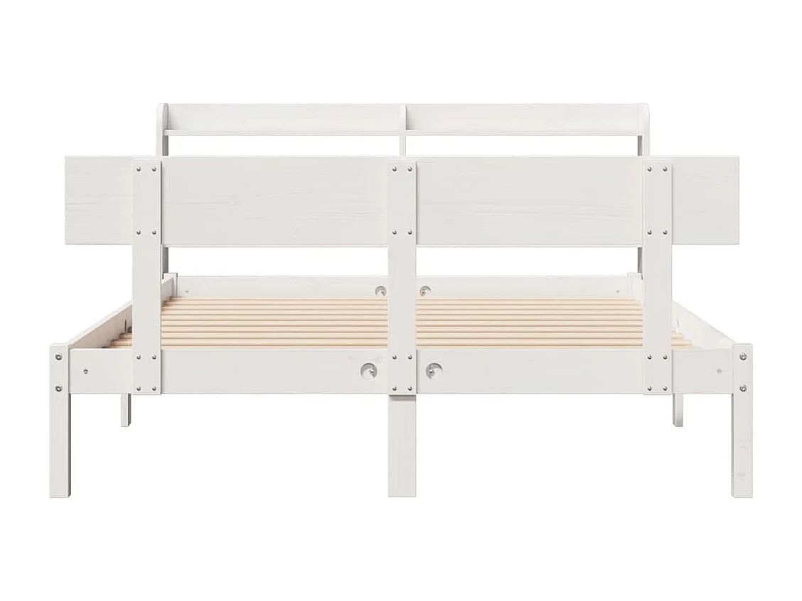 Cadre de lit sans matelas blanc 135x190 cm bois de pin massif