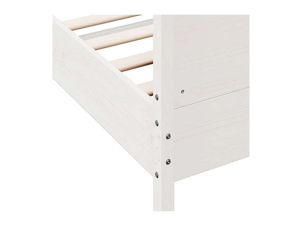Cadre de lit sans matelas blanc 75x190 cm bois de pin massif