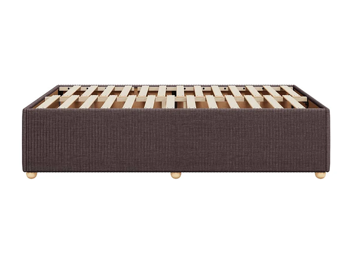Cadre de lit sans matelas marron foncé 120x200 cm tissu