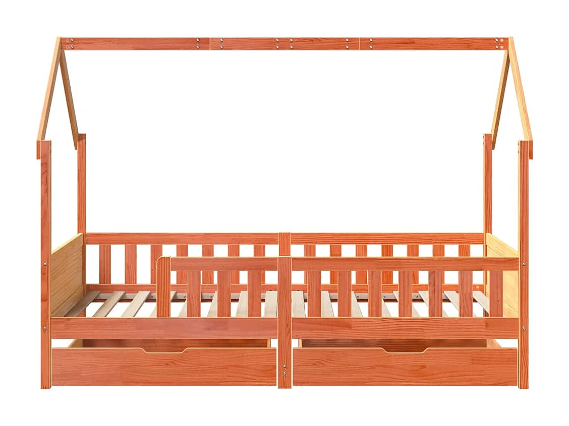 Giroletto Bambini con Cassetti 80x200 cm Legno Massello di Pino