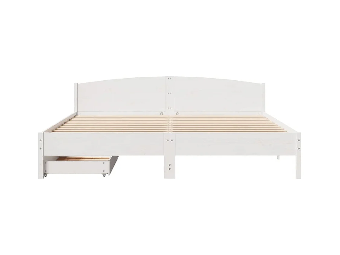 Bedframe zonder matras massief grenenhout wit 180x200 cm