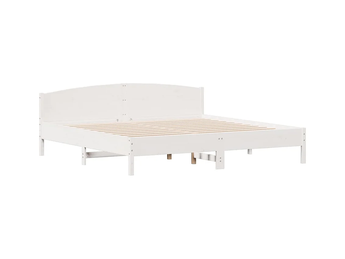 Bedframe zonder matras massief grenenhout wit 180x200 cm
