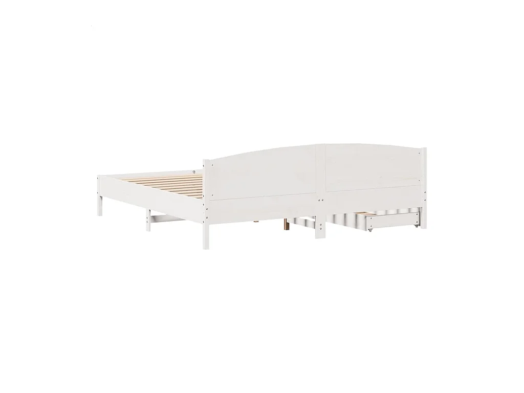 Bedframe zonder matras massief grenenhout wit 180x200 cm