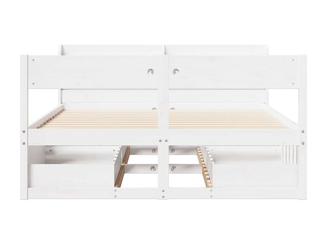 Cadre de lit sans matelas blanc 160x200 cm bois de pin massif