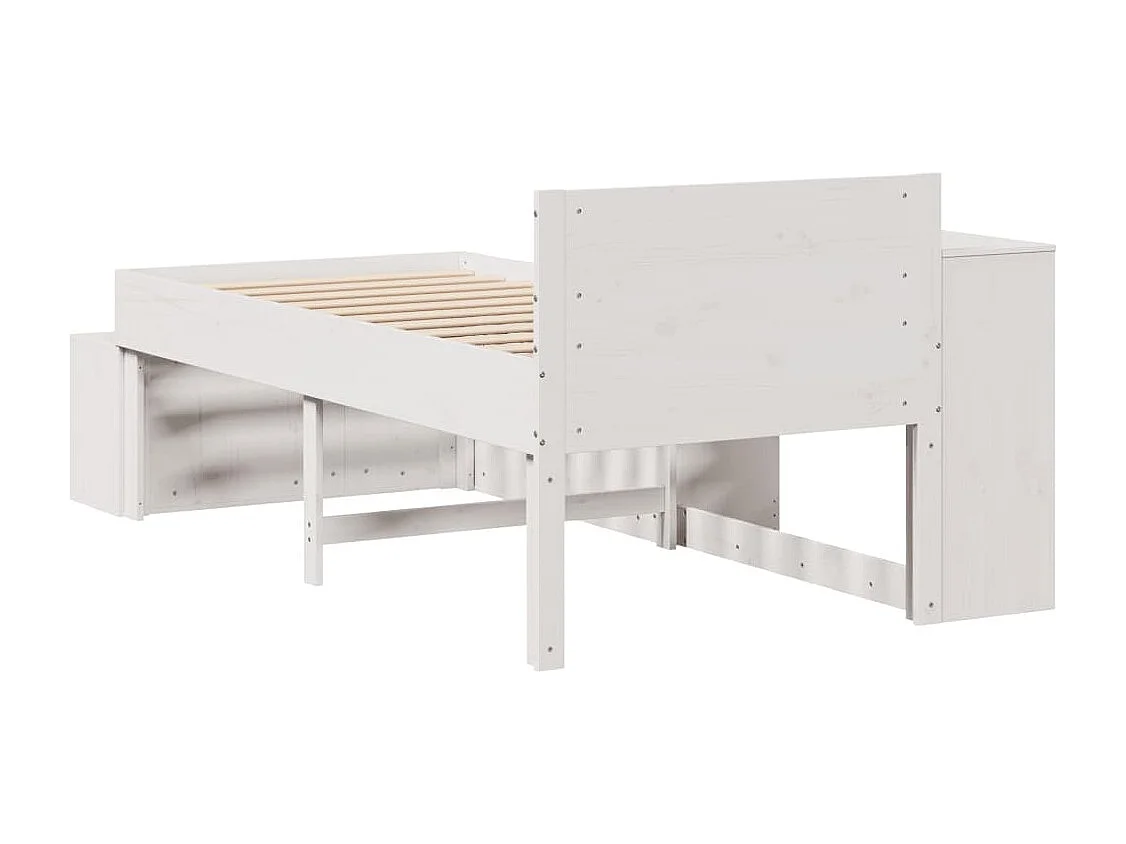 Massivholzbett ohne Matratze Weiß 80x200 cm Kiefernholz