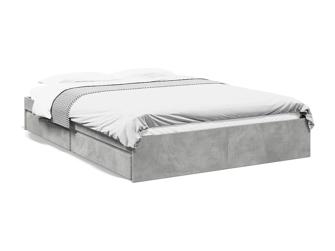 Giroletto Cassetti Grigio Cemento 150x200 cm Legno Multistrato