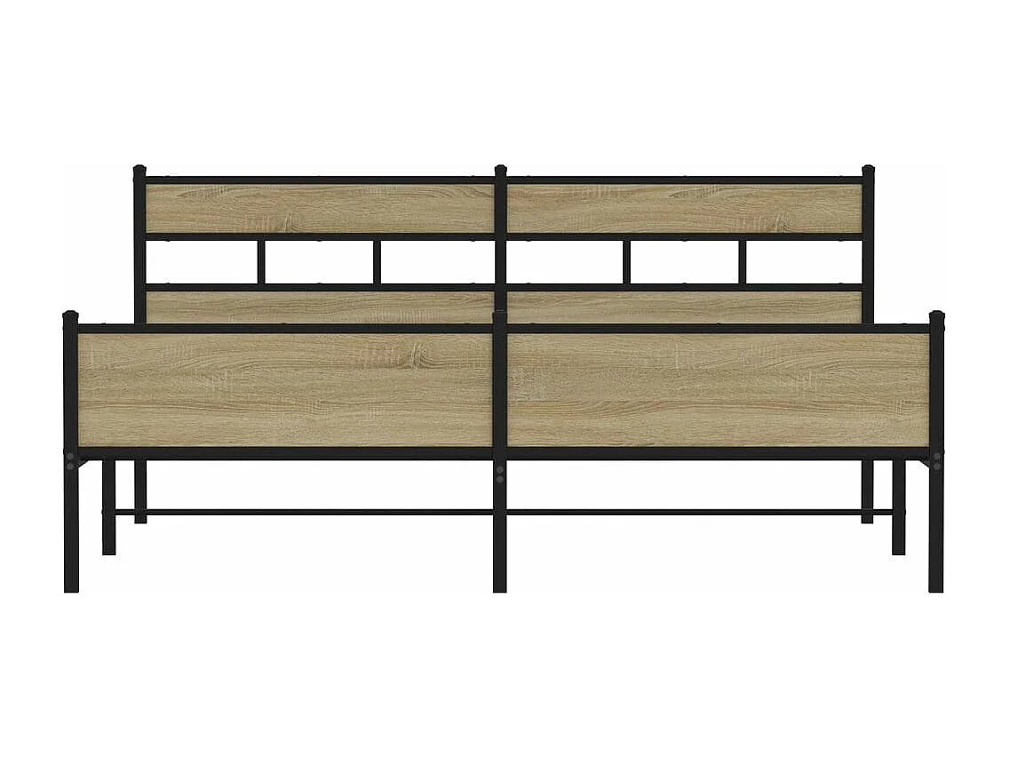 Cadre de lit en métal sans matelas chêne sonoma 200x200 cm