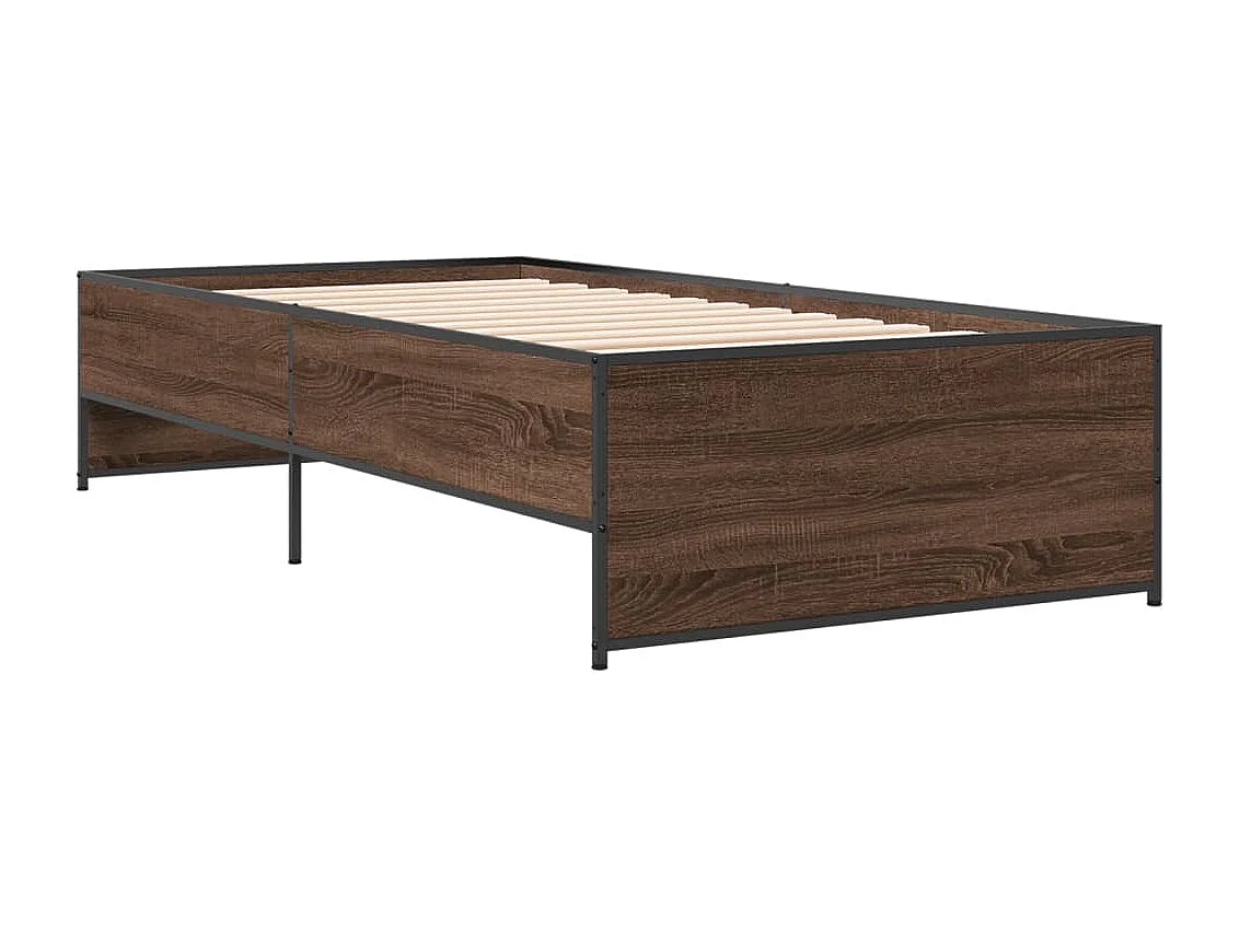 Cadre de lit sans matelas chêne marron 75x190 cm
