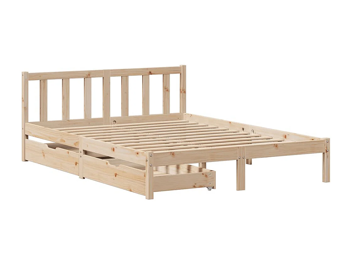 Cadre de lit sans matelas 140x200 cm bois massif de pin