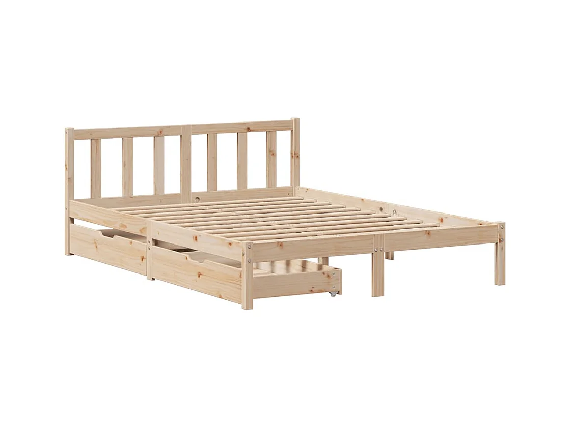 Cadre de lit sans matelas 140x200 cm bois massif de pin