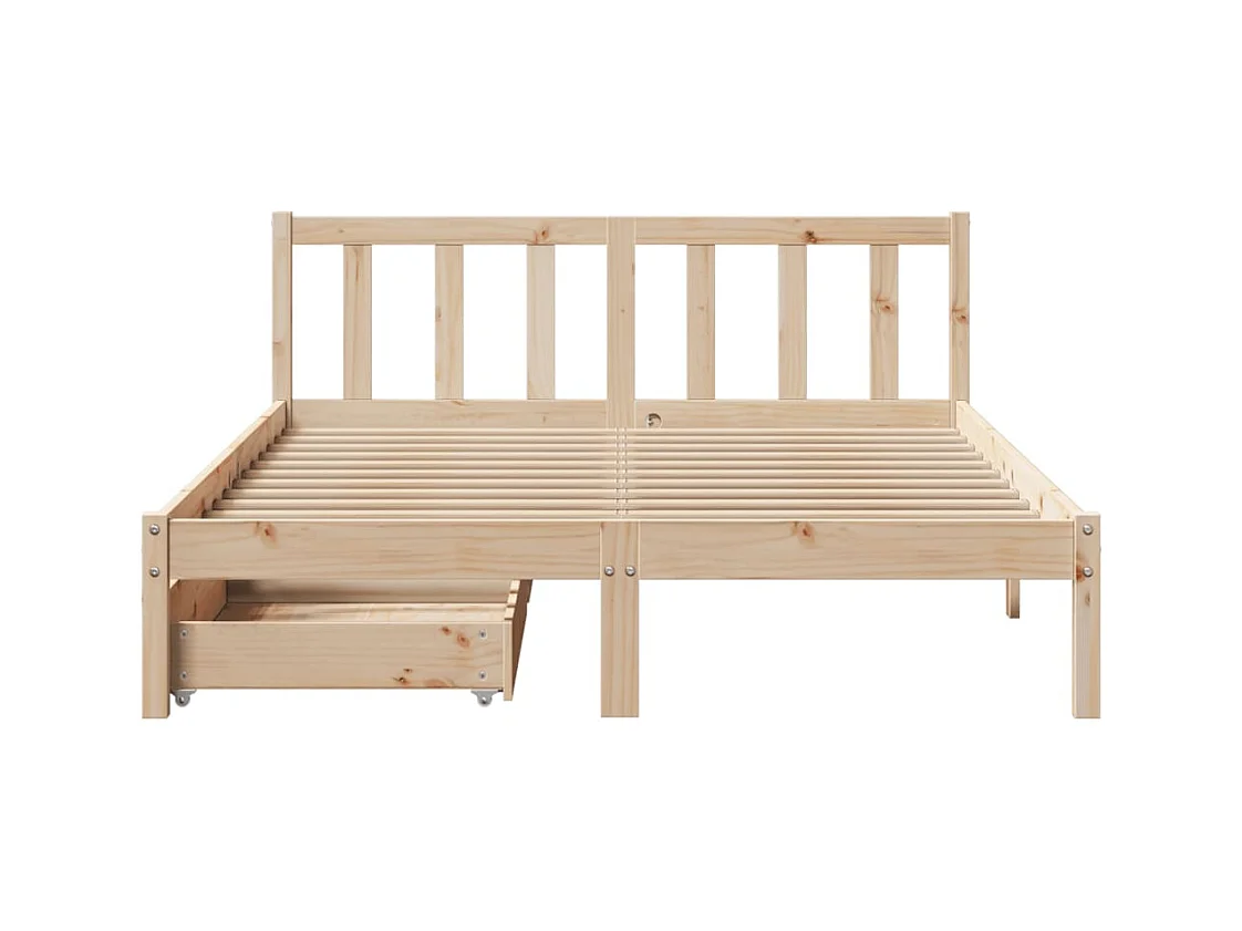 Cadre de lit sans matelas 140x200 cm bois massif de pin