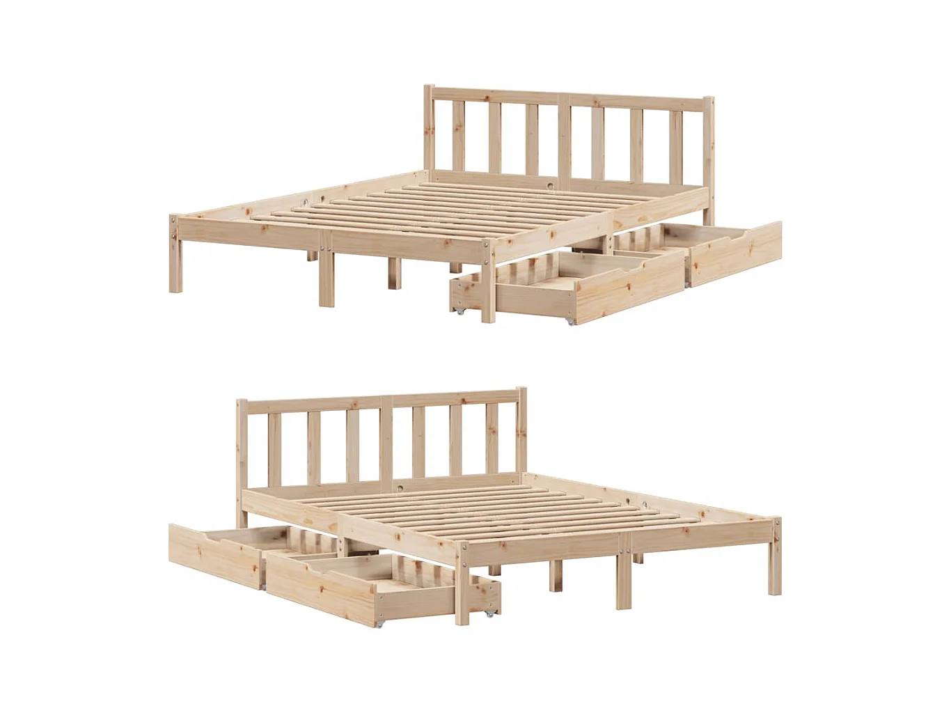 Cadre de lit sans matelas 140x200 cm bois massif de pin