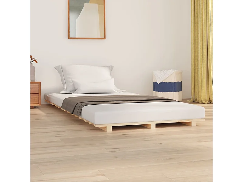 Cadre de lit sans matelas 75x190 cm bois de pin massif