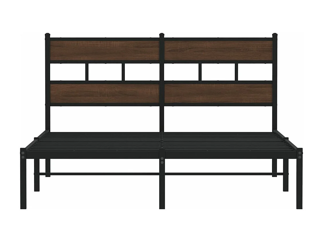 Bettgestell ohne Matratze mit Kopfteil Braun Eiche 137x190 cm