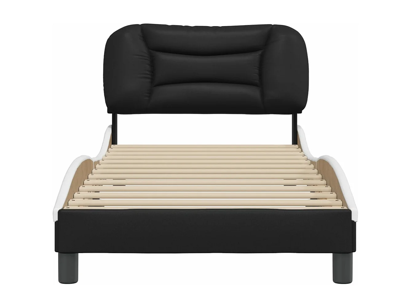 Cadre de lit sans matelas noir et blanc 80x200 cm similicuir