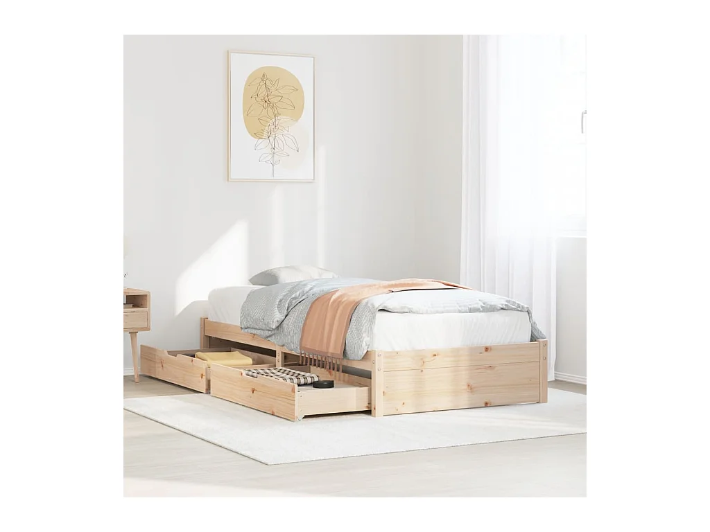Cadre de lit sans matelas 90x200 cm bois de pin massif