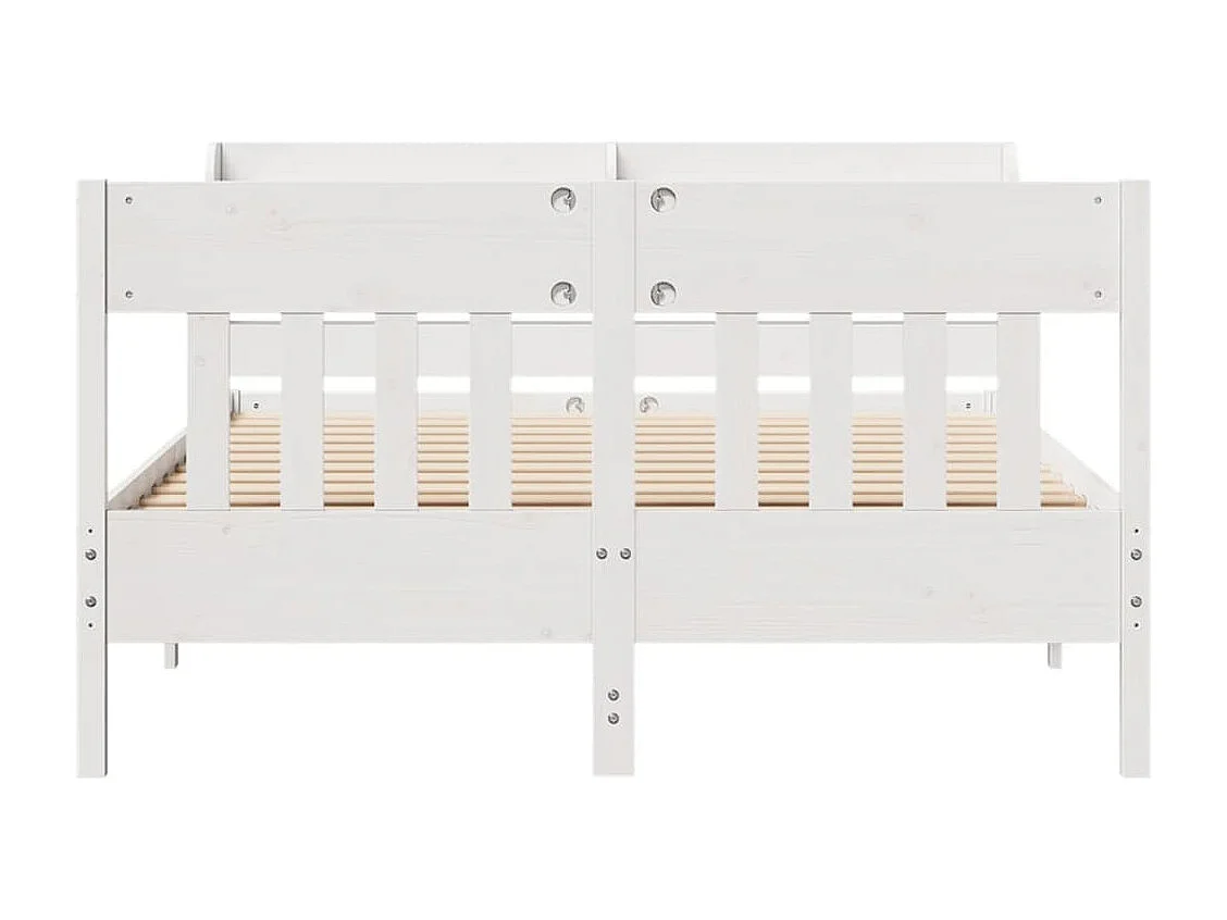 Cadre de lit sans matelas blanc 160x200 cm bois de pin massif