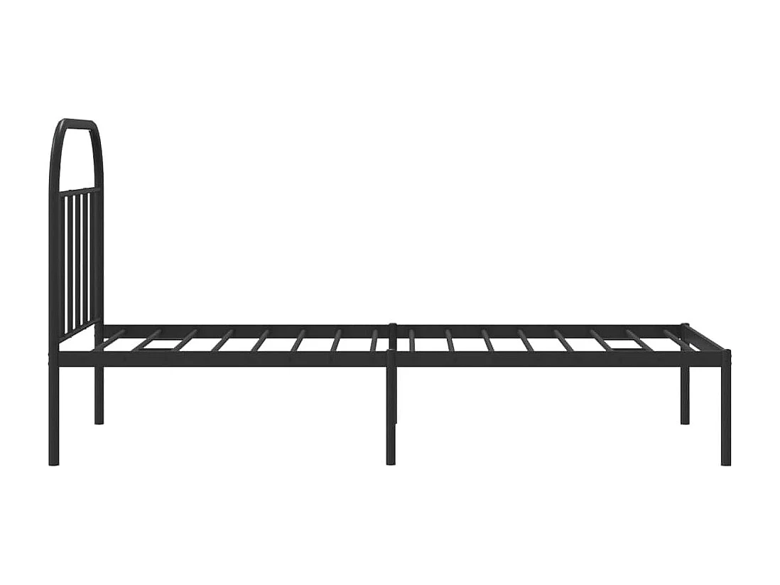 Cadre de lit métal sans matelas avec tête de lit noir 80x200 cm