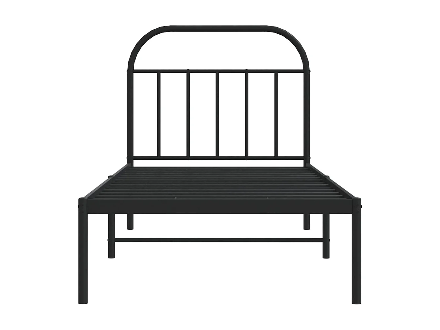 Giroletto con Testiera in Metallo Nero 80x200 cm