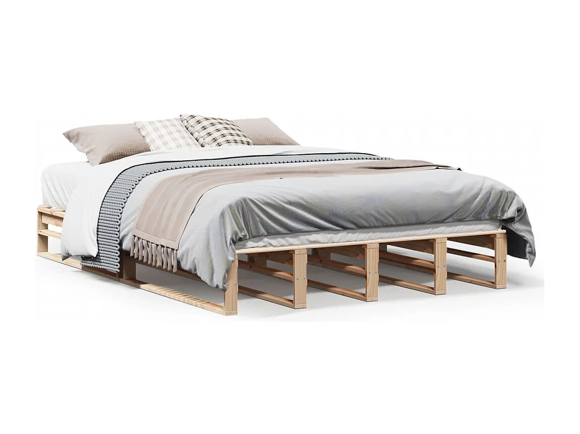 Cama sem colchão 140x200 cm madeira de pinho maciça