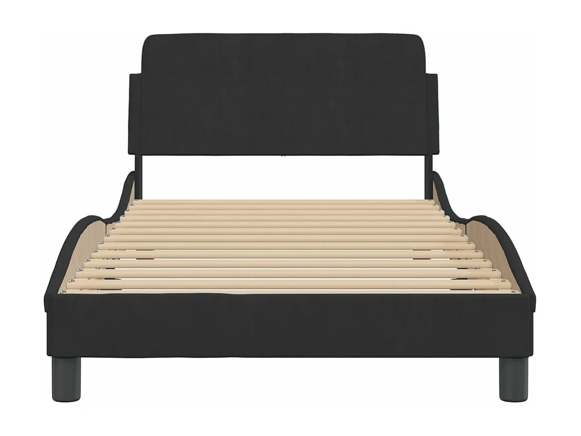 Cadre de lit sans matelas noir 100x200 cm velours
