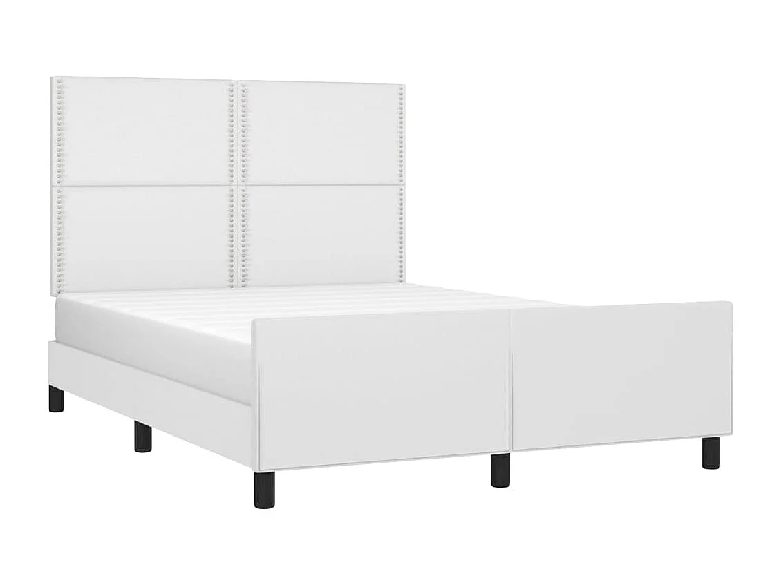 Giroletto con Testiera Bianco 140x190 cm in Similpelle