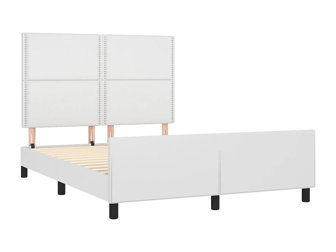 Giroletto con Testiera Bianco 140x190 cm in Similpelle