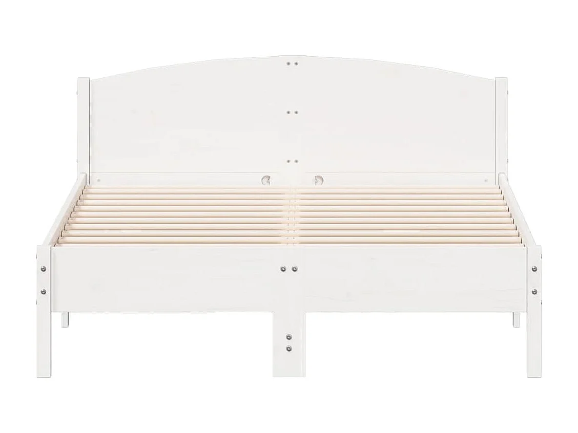 Cadre de lit sans matelas blanc 135x190 cm bois de pin massif