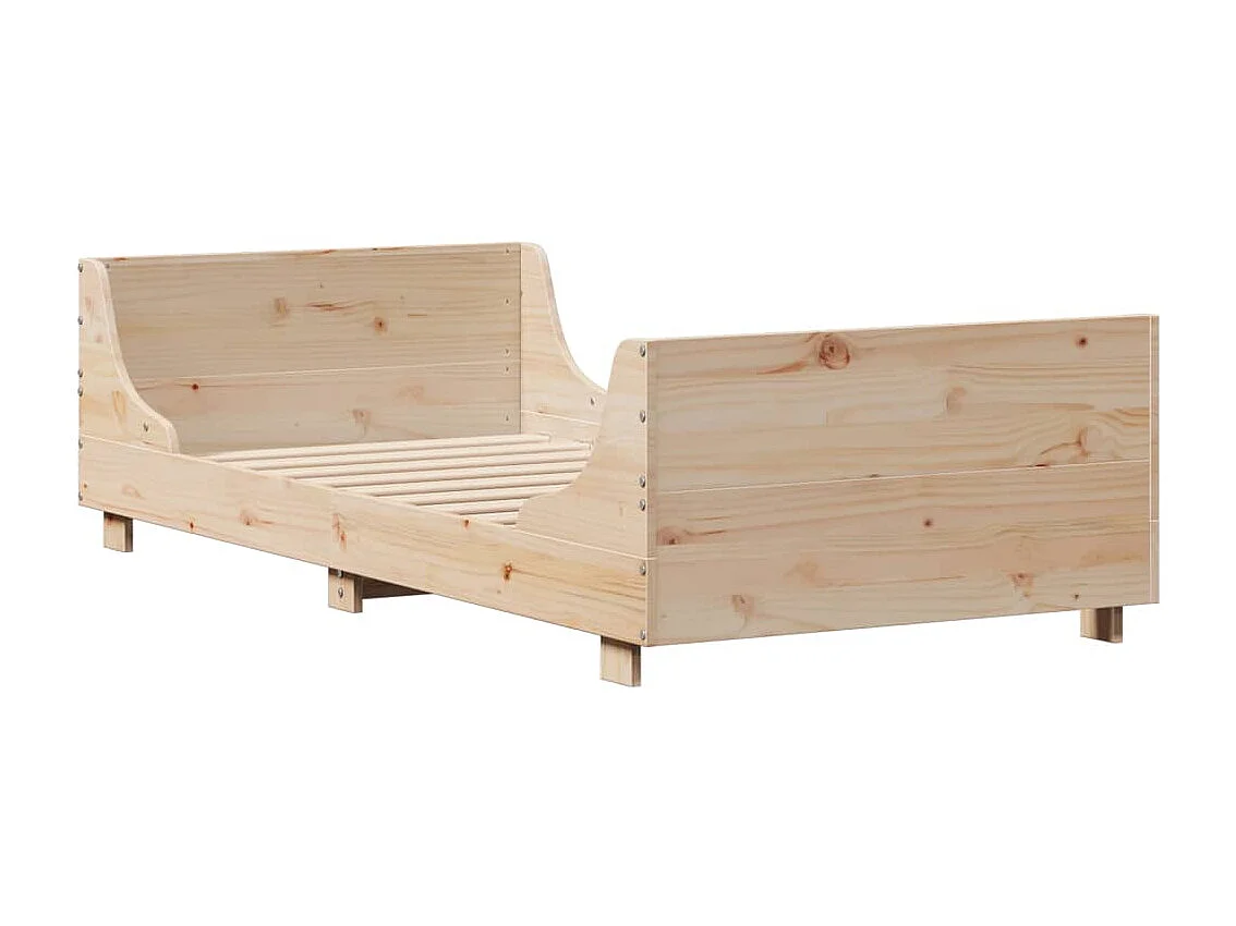 Estructura de cama sin colchón madera maciza de pino 100x200 cm