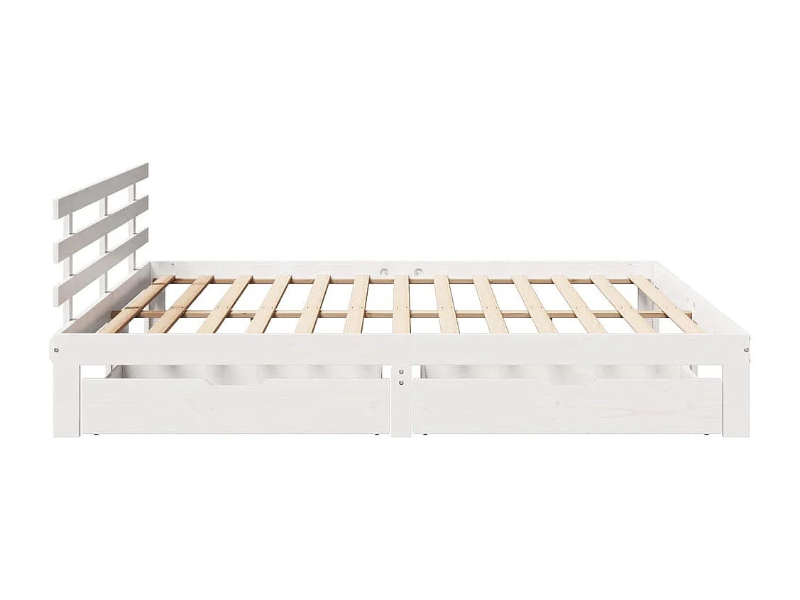 Cadre de lit avec tiroirs sans matelas blanc 180x200 cm