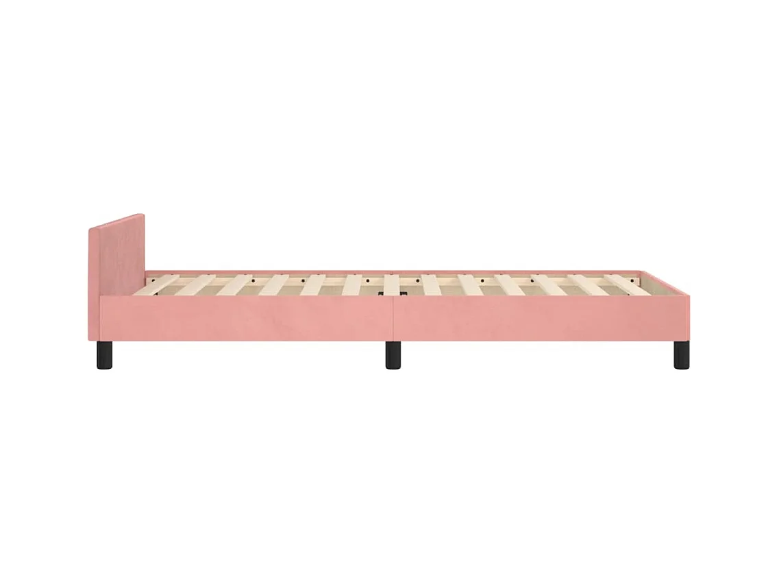 Bedframe met hoofdeinde fluweel roze 100x200 cm