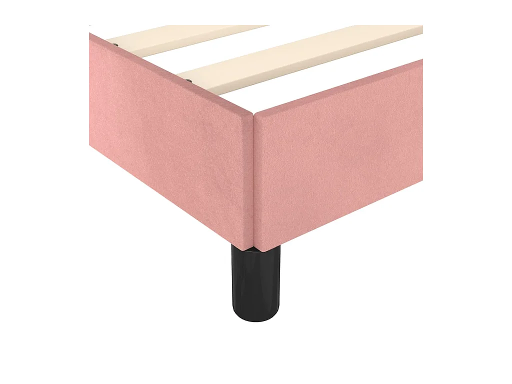Bedframe met hoofdeinde fluweel roze 100x200 cm