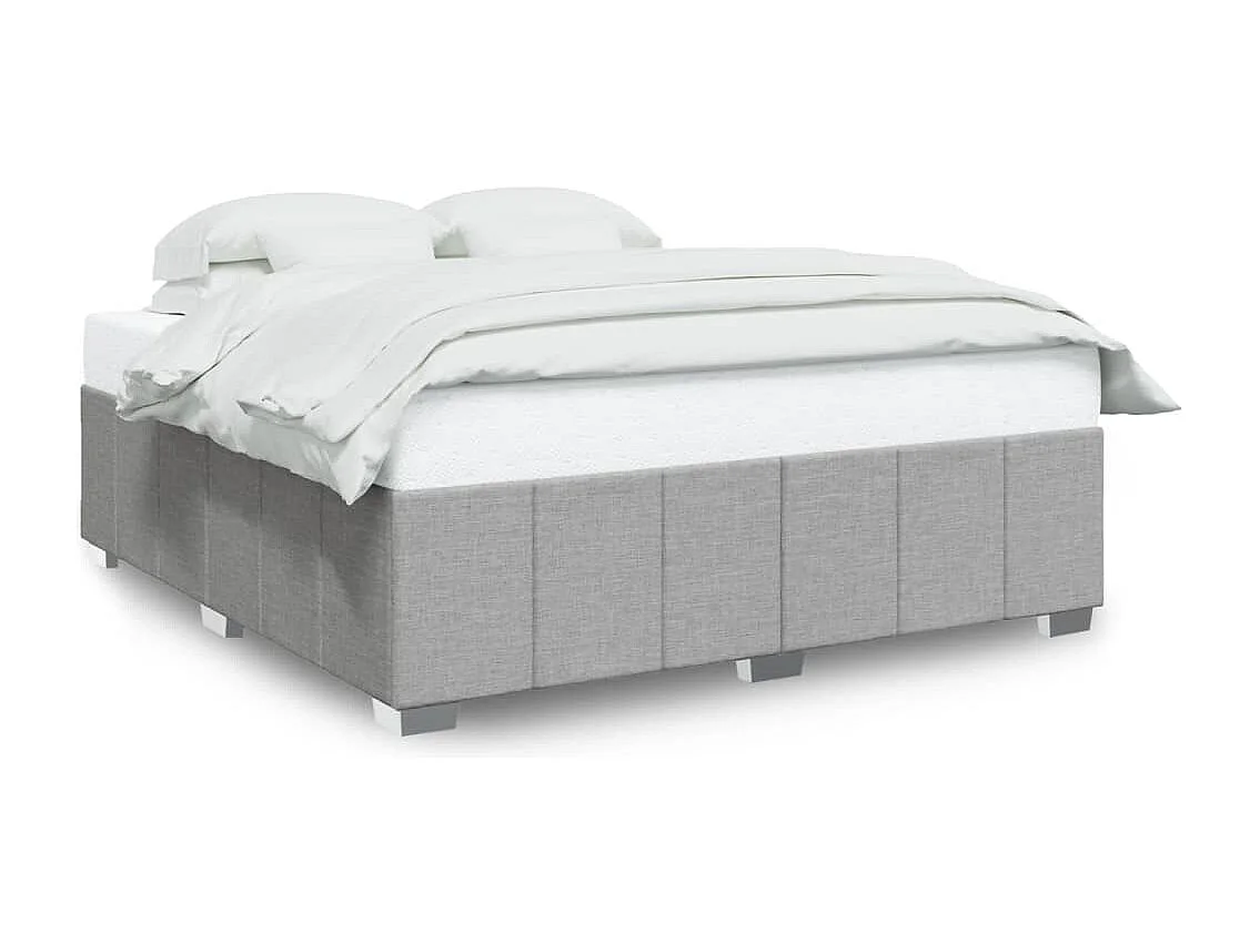 Cadre de lit sans matelas gris clair 180x200 cm tissu