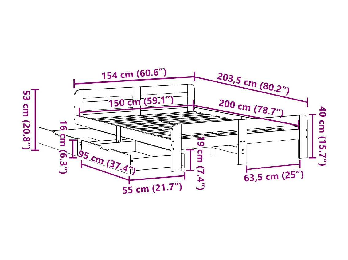 Cadre de lit sans matelas gris clair 180x200 cm tissu