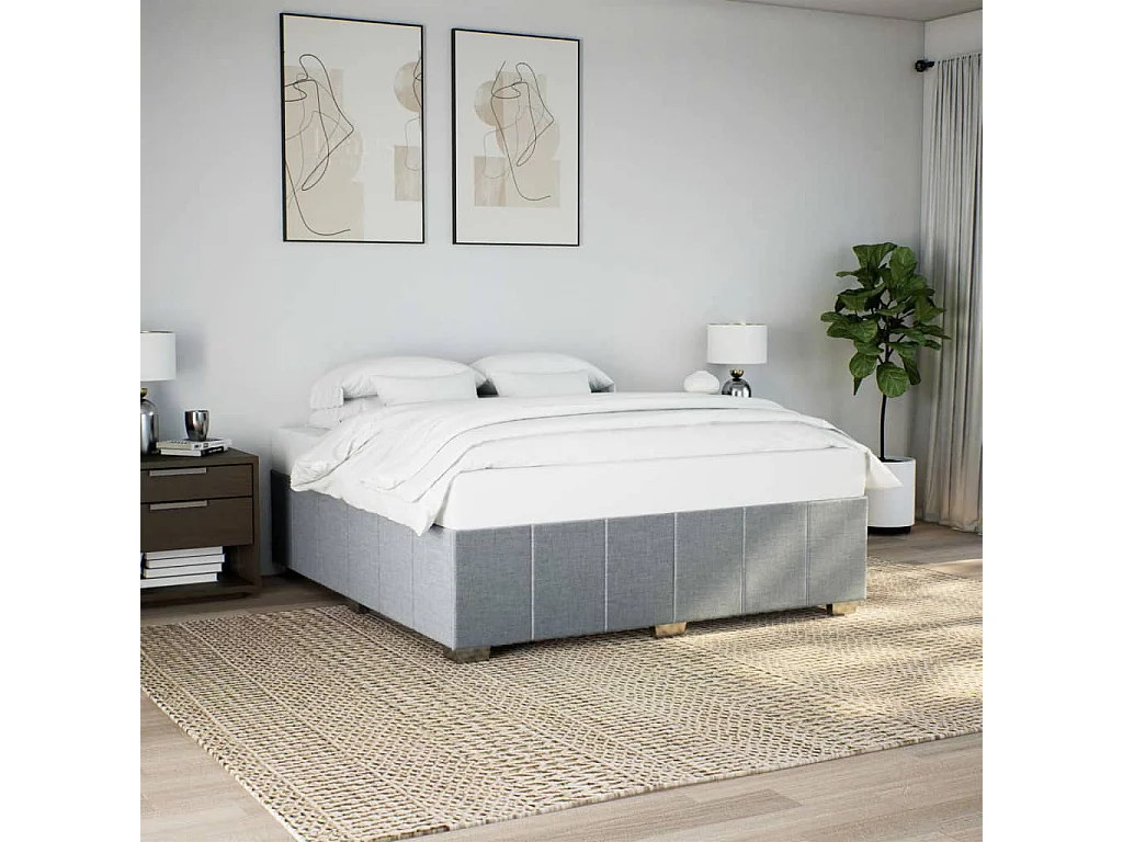 Bedframe zonder matras stof lichtgrijs 180x200 cm