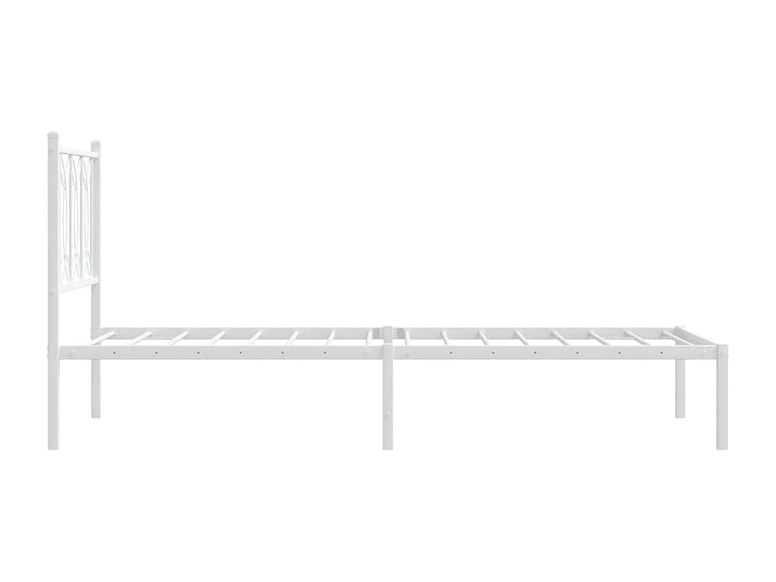 Giroletto con Testiera Metallo Bianco 80x200 cm