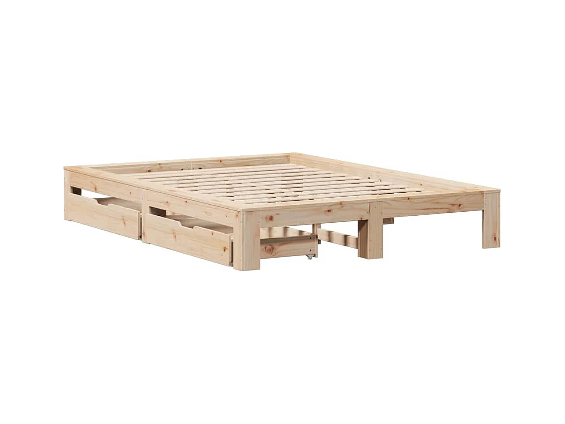 Bedframe zonder matras massief grenenhout 150x200 cm