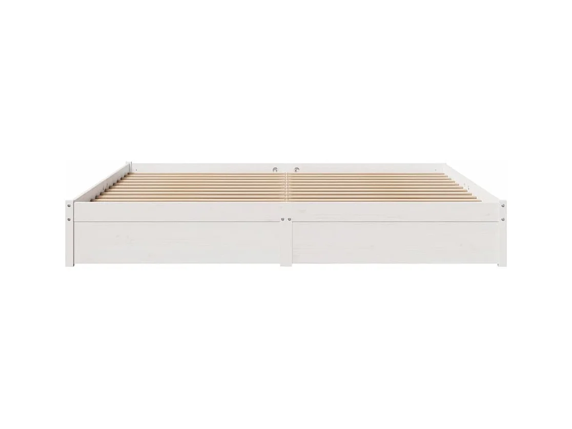 Cadre de lit sans matelas blanc 180x200 cm bois massif de pin