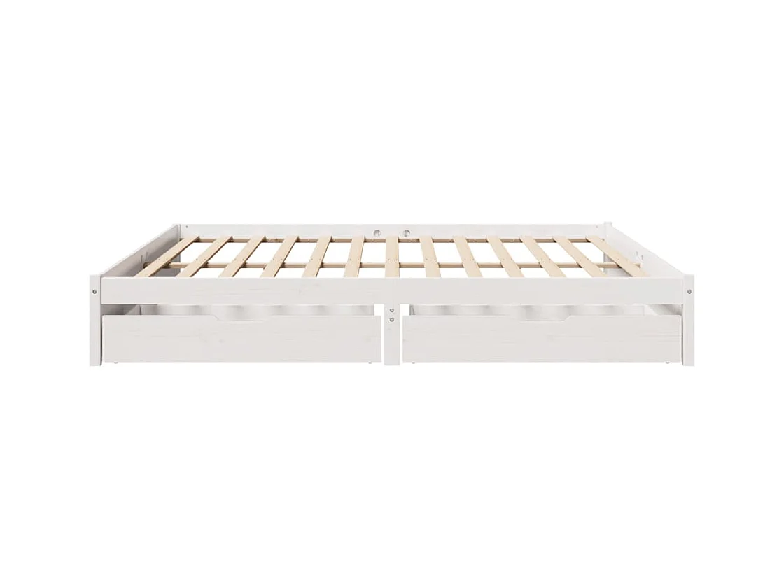Cadre de lit sans matelas blanc 180x200 cm bois massif de pin