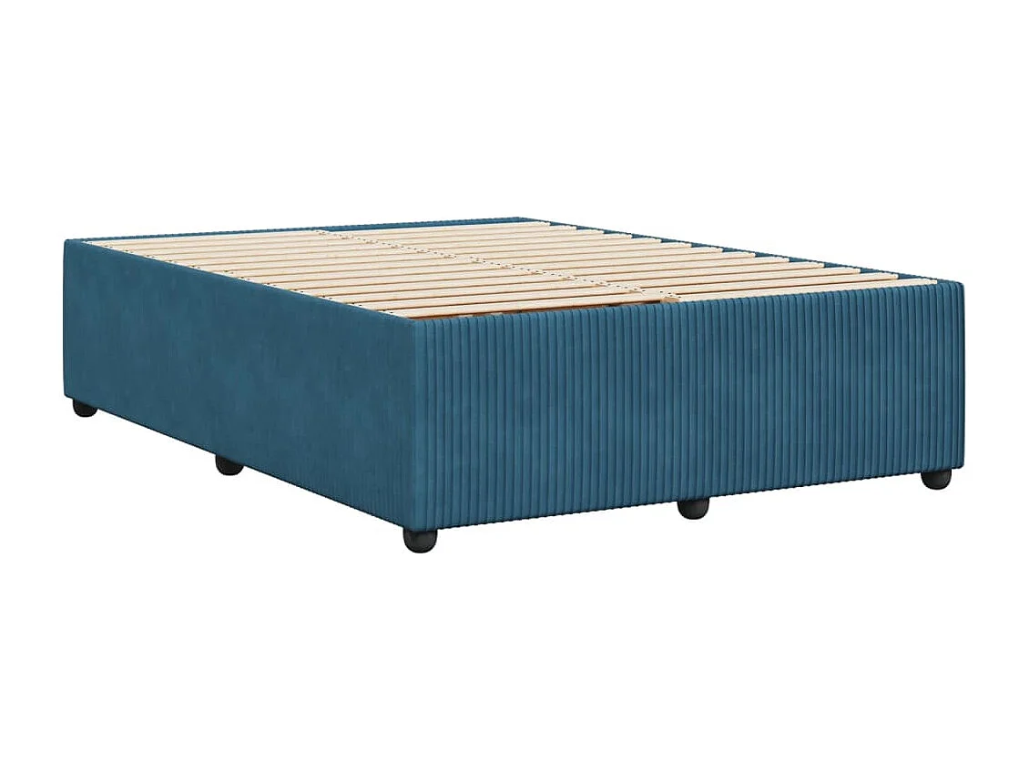 Estrutura de cama 160x200 cm veludo azul